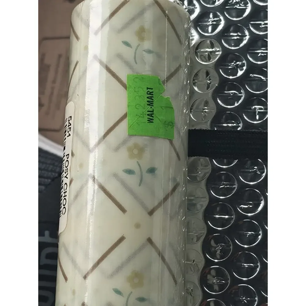 Vtg 1986 Rubbermaid Shelf Liner Posy Choc Floral Lattice Drawer Vinyl Roll NOS